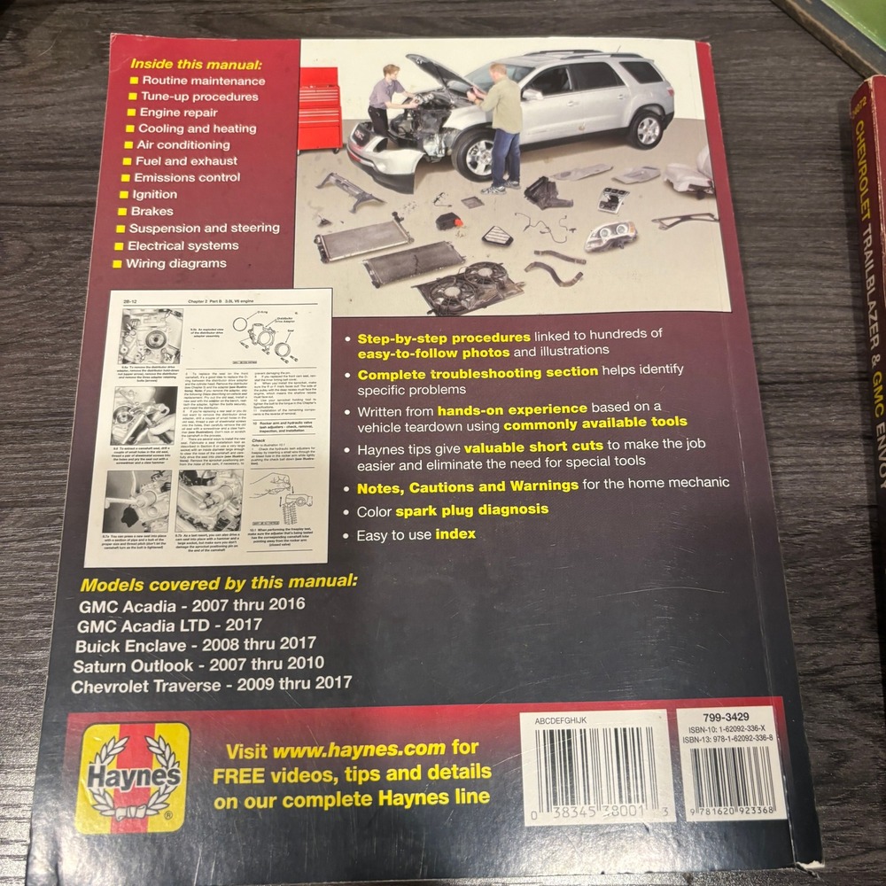 Haynes Repair Manual GMC Acadia Buick Enclave Saturn Outlook Traverse 2007-2017